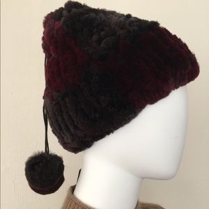 NWT Intuition Paris burg/brown fur hat/neckwarmer